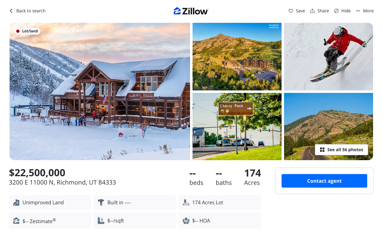 Cache County’s Cherry Peak Ski Resort is listed for sale - Building Salt Lake