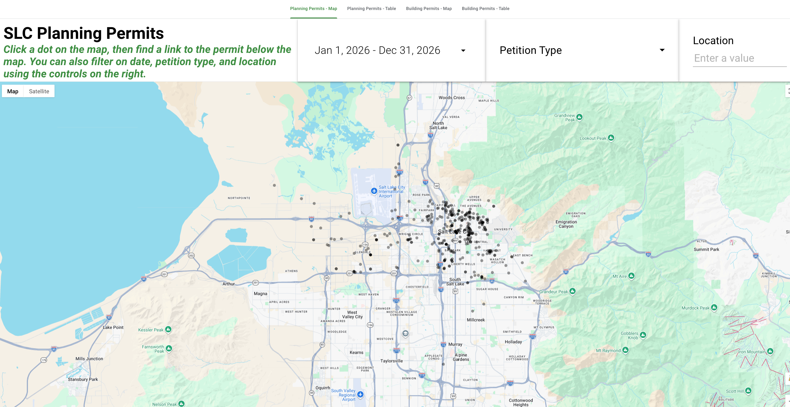 SLC Permit Search screenshot